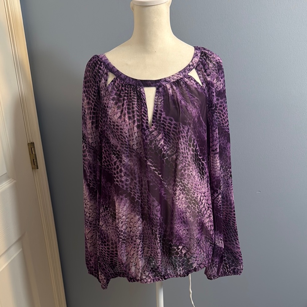 Purple Snake Print Women's Top